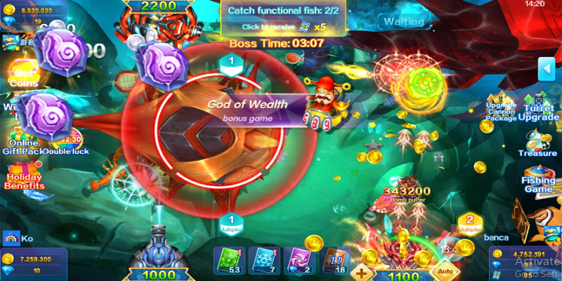 3 Gods Fishing cung cấp nhiều phòng chơi theo từng kỹ năng