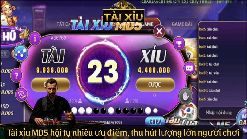 Tài xỉu MD5 hội tụ nhiều ưu điểm, thu hút lượng lớn người chơi