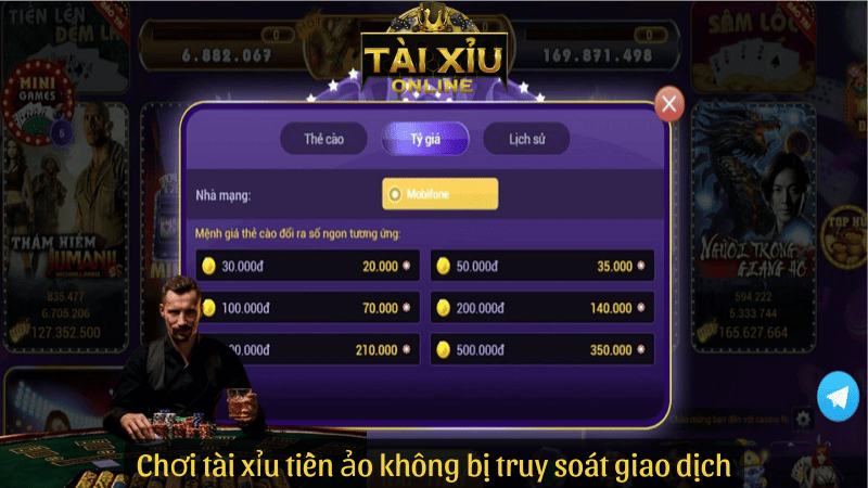 Chơi tài xỉu tiền ảo không bị truy soát giao dịch